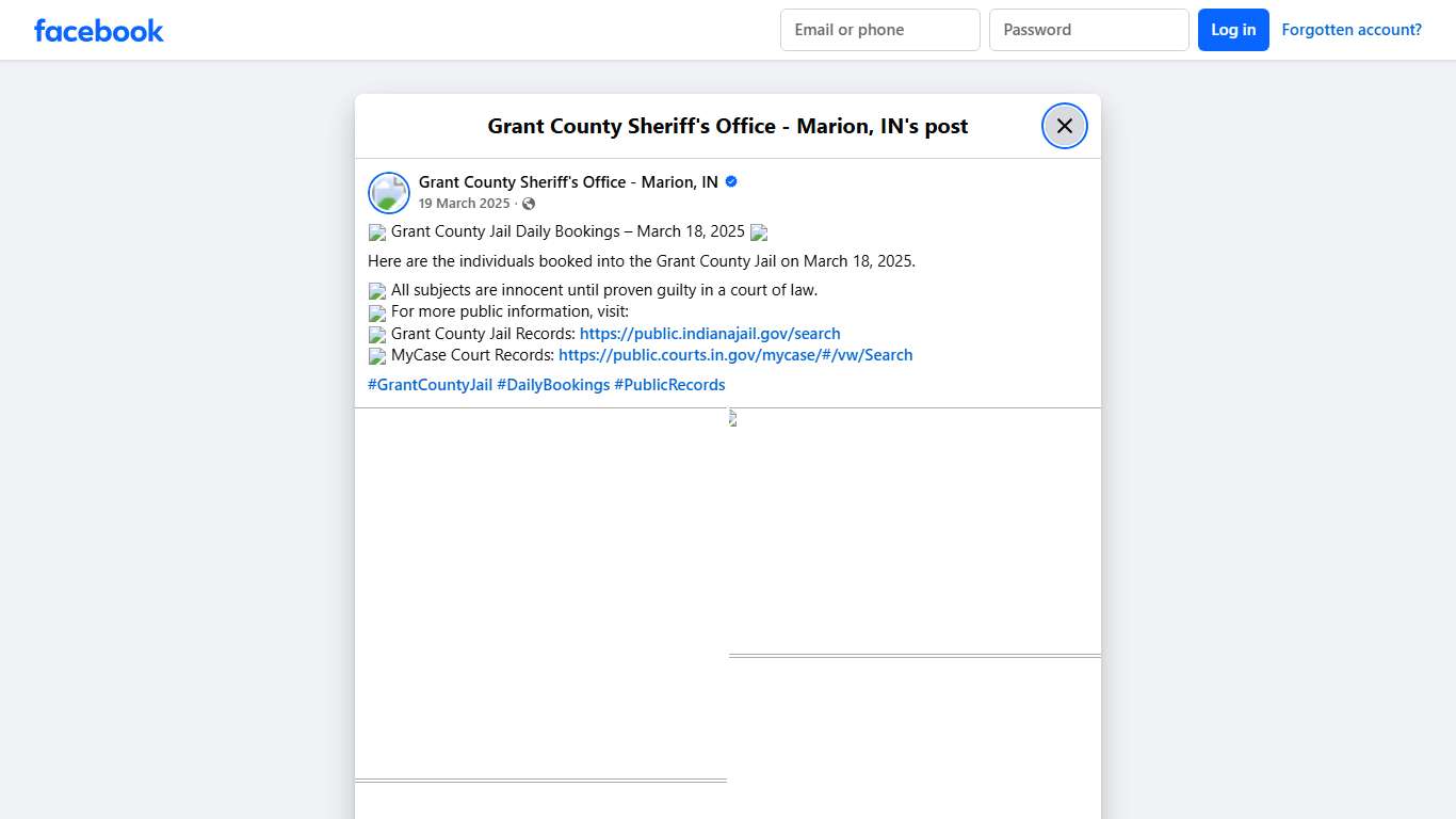 🚔 Grant... - Grant County Sheriff's Office - Marion, IN Facebook